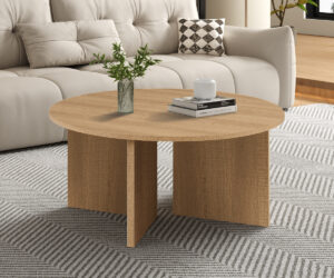 Table basses 'Drasir' Ronde Décor Chêne Naturel