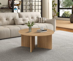 Alternative view of Table basses 'Drasir' Ronde Décor Chêne Naturel