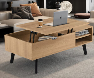 Alternative view of Table basse 'Justine' Plateau relevable Décor Chêne Naturel