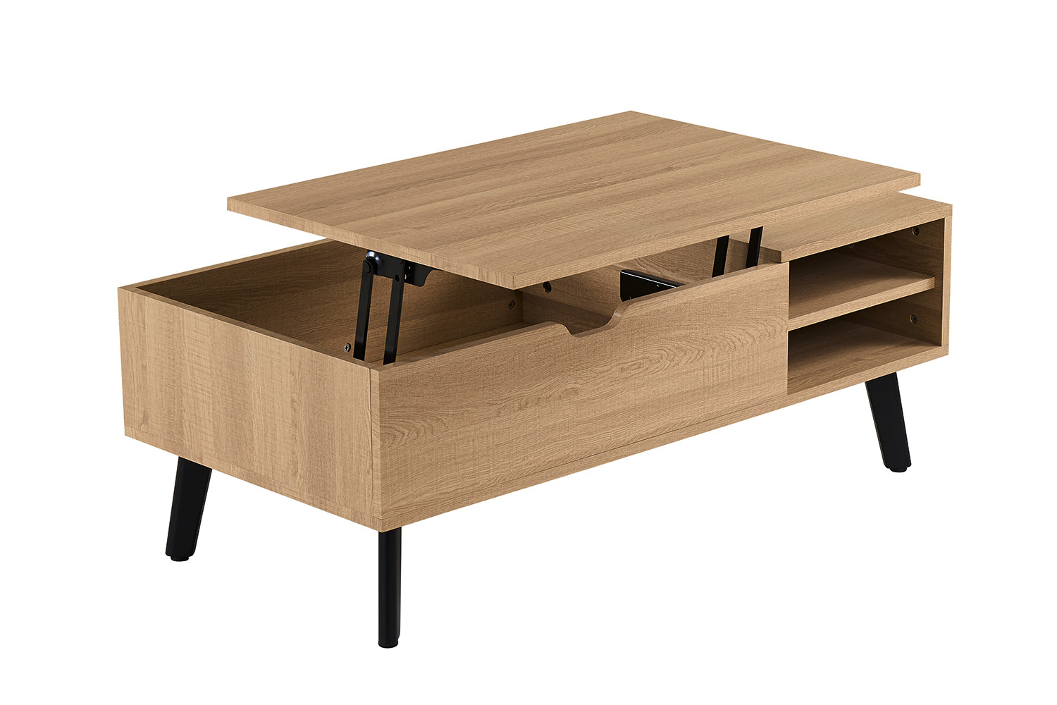 Table basse 'Justine' Plateau relevable Décor Chêne Naturel – Image 9