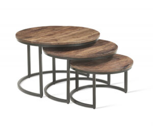 Alternative view of Table basse 'Arnod' set de 3 Bois de Manguier