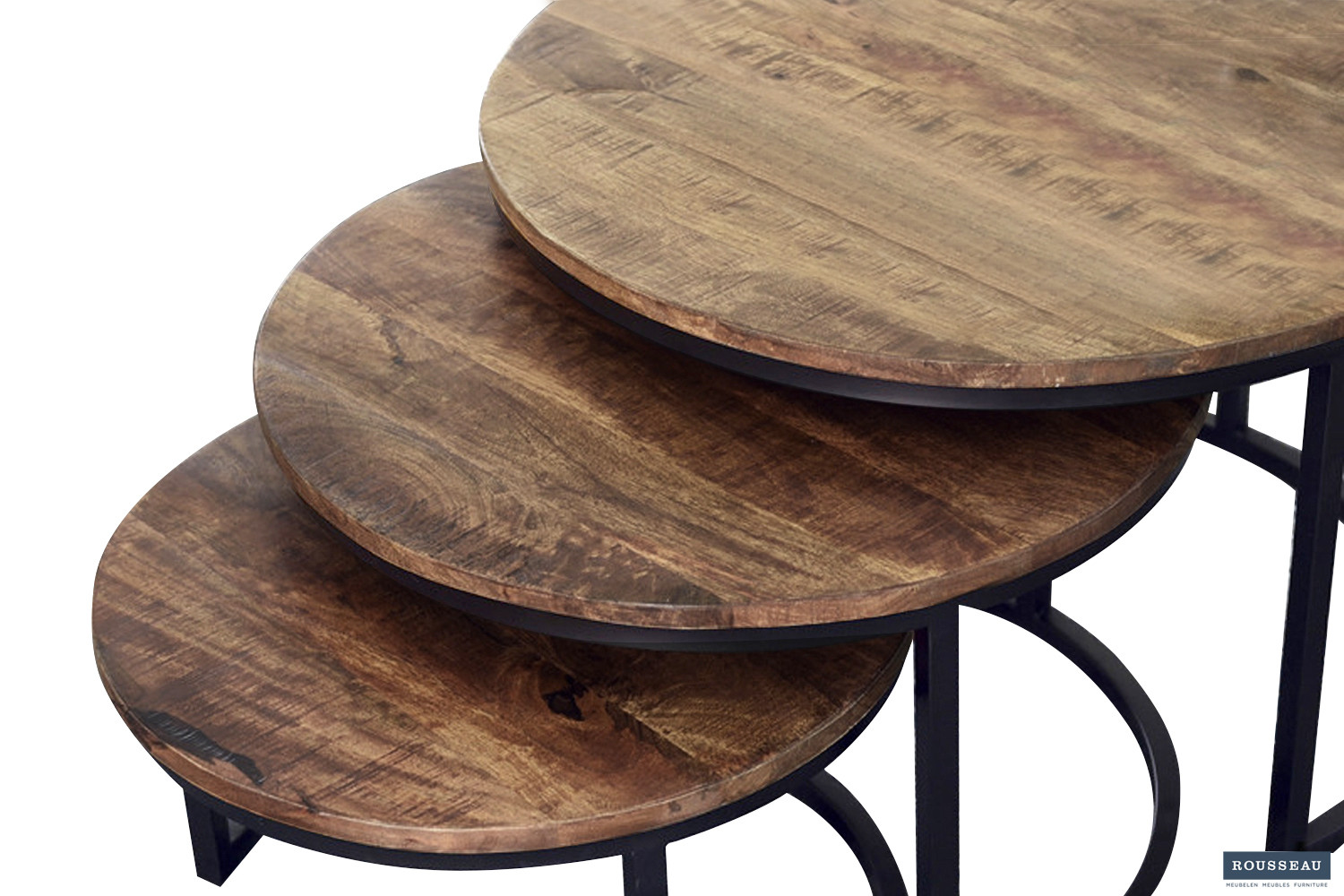 Table basse 'Arnod' set de 3 Bois de Manguier – Image 3