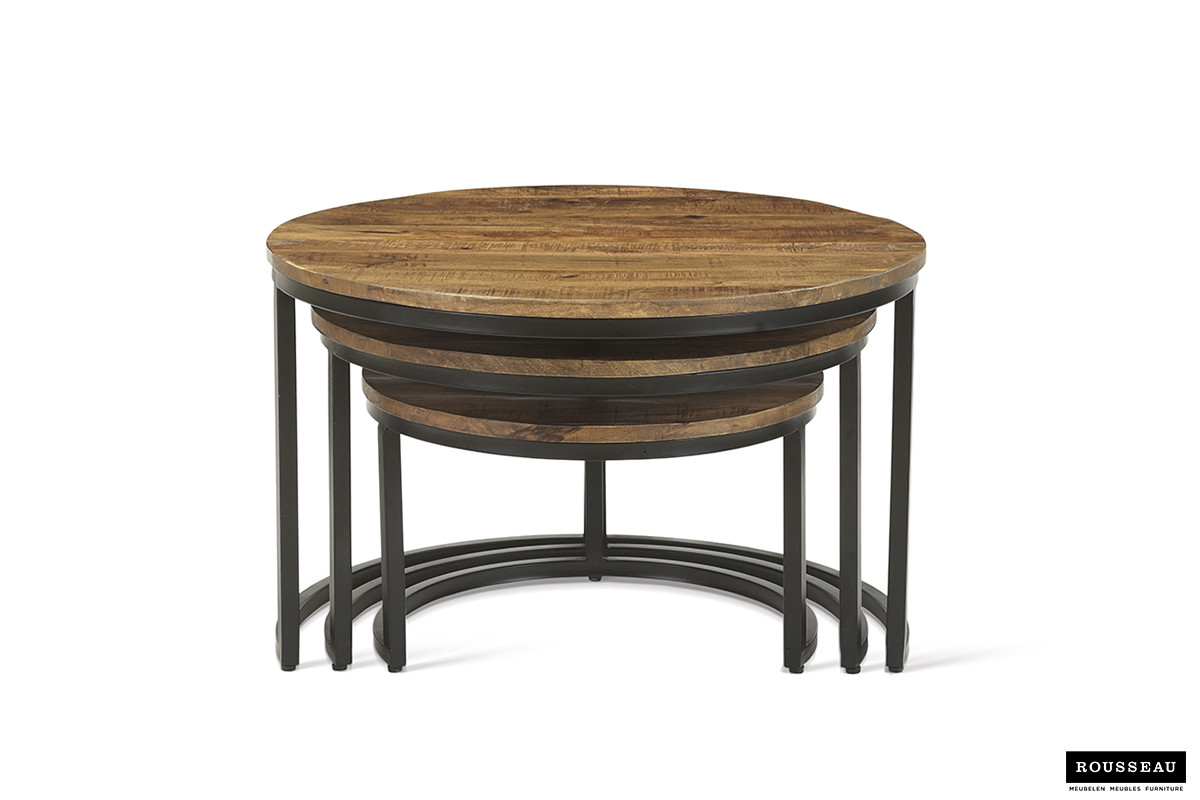 Table basse 'Arnod' set de 3 Bois de Manguier – Image 5