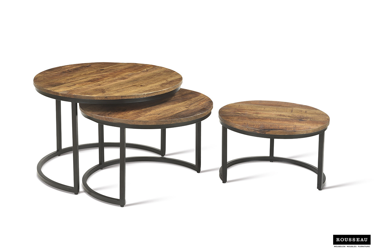 Table basse 'Arnod' set de 3 Bois de Manguier – Image 8