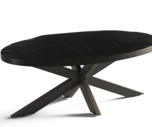 Alternative view of Table basse 'Madeira' Ovale Bois de Manguier noir