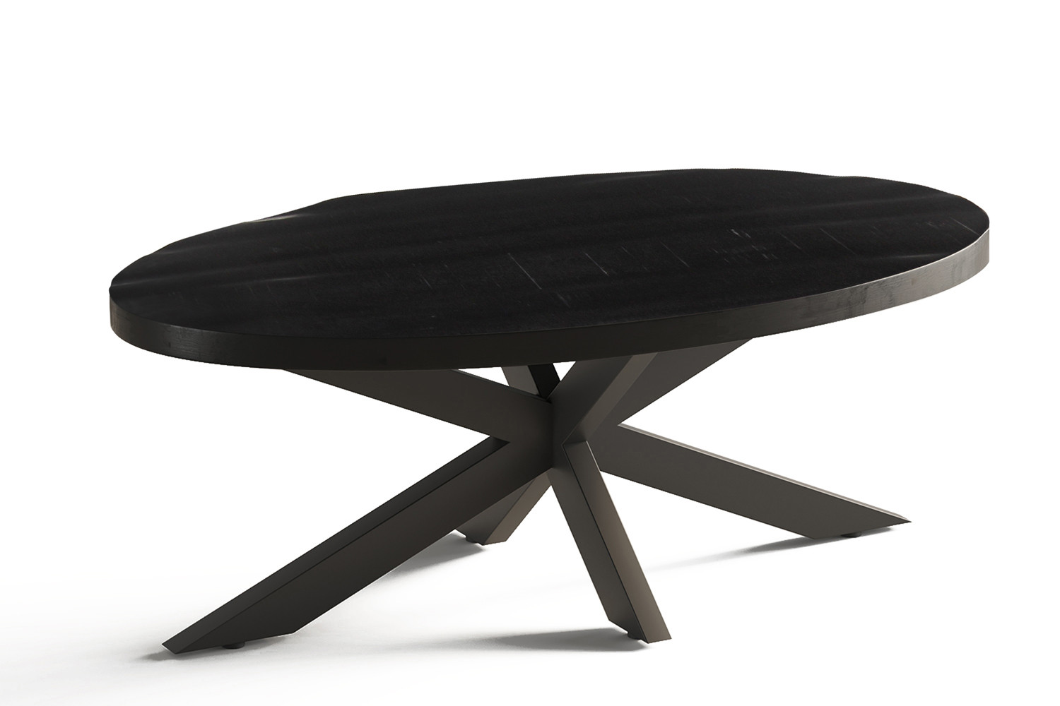 Table basse 'Madeira' Ovale Bois de Manguier noir – Image 2