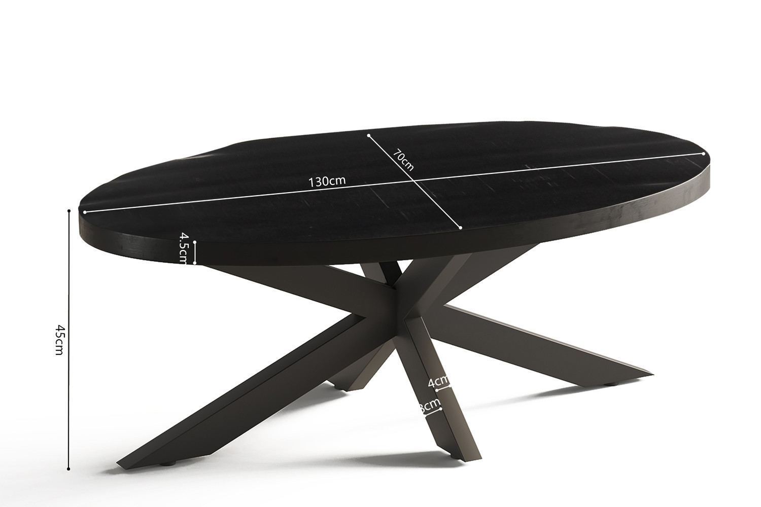 Table basse 'Madeira' Ovale Bois de Manguier noir – Image 5