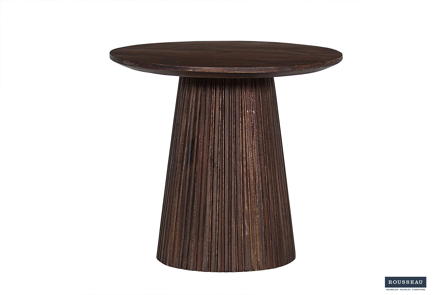 Table basse 'Miguel' 50 cm Bois de manguier Ronde Brun foncé – Image 4