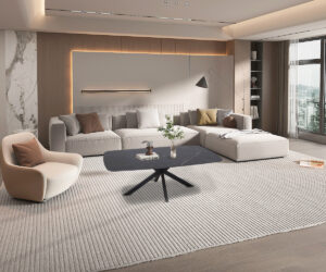 Alternative view of Table basse 'Apollo' 130 cm Ovale Danoise Pierre Noir