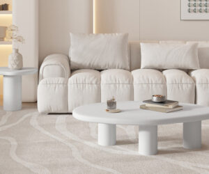 Alternative view of Table basse 'Tavira' 58 cm Ciment Ecru