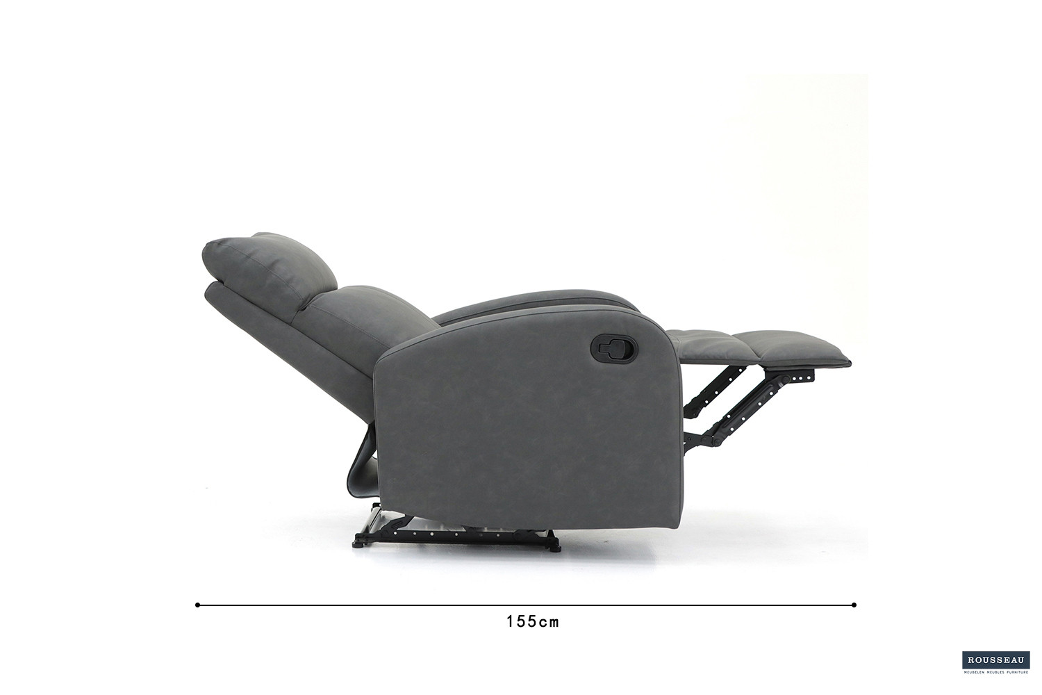 Fauteuil relax 'France' relevable manuellement PU Noir – Image 10