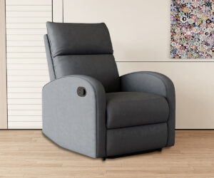 Fauteuil relax 'France' relevable manuellement PU Noir