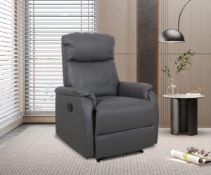 Fauteuil relax 'Tokio' relevable manuellement PU Gris