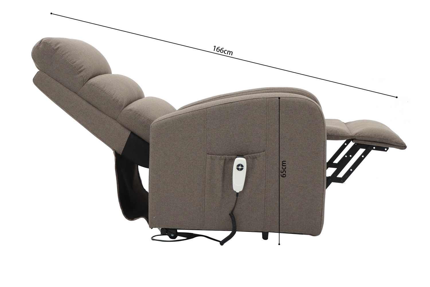 Fauteuil releveur electrique 'Bruges' Tissu Taupe – Image 10