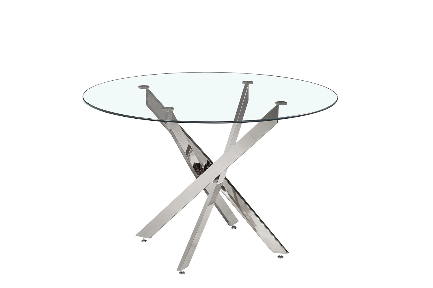 Table 'Lasi' 120 cm Ronde Verre, Pieds chromés – Image 4