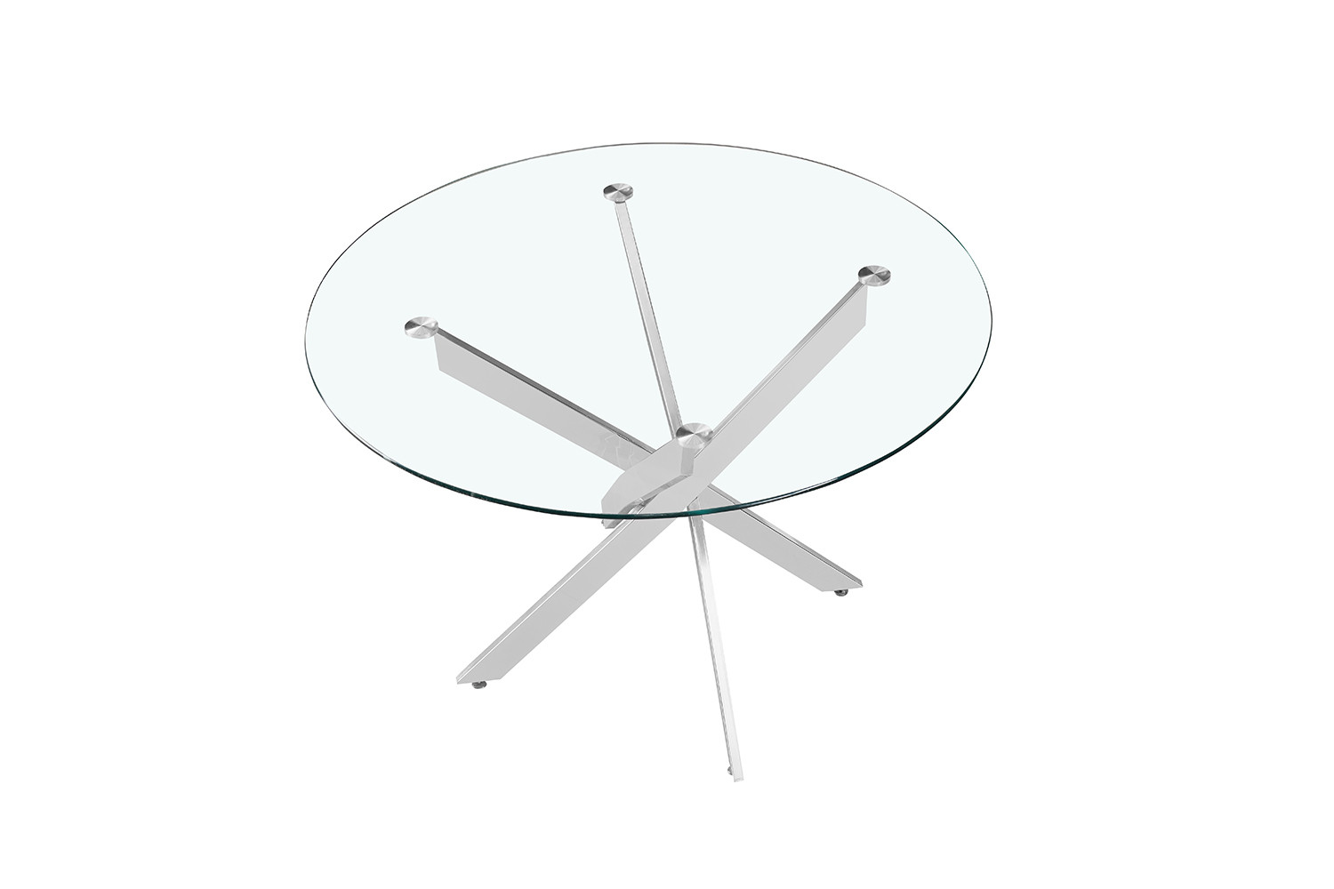 Table 'Lasi' 120 cm Ronde Verre, Pieds chromés – Image 5