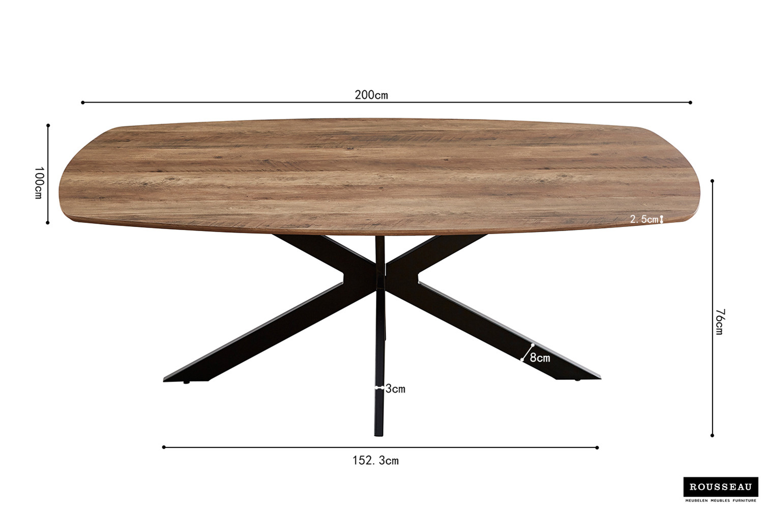 Table 'Aziz' 200 cm Ovale Danoise Décor Mango – Image 7