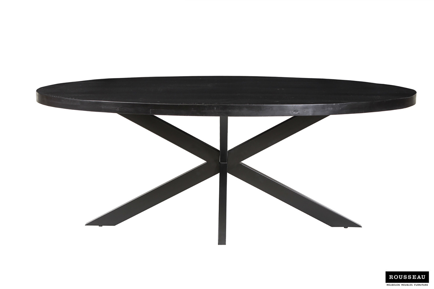 Table 'Alexa' 200 cm Ovale Bois de Manguier noir – Image 2