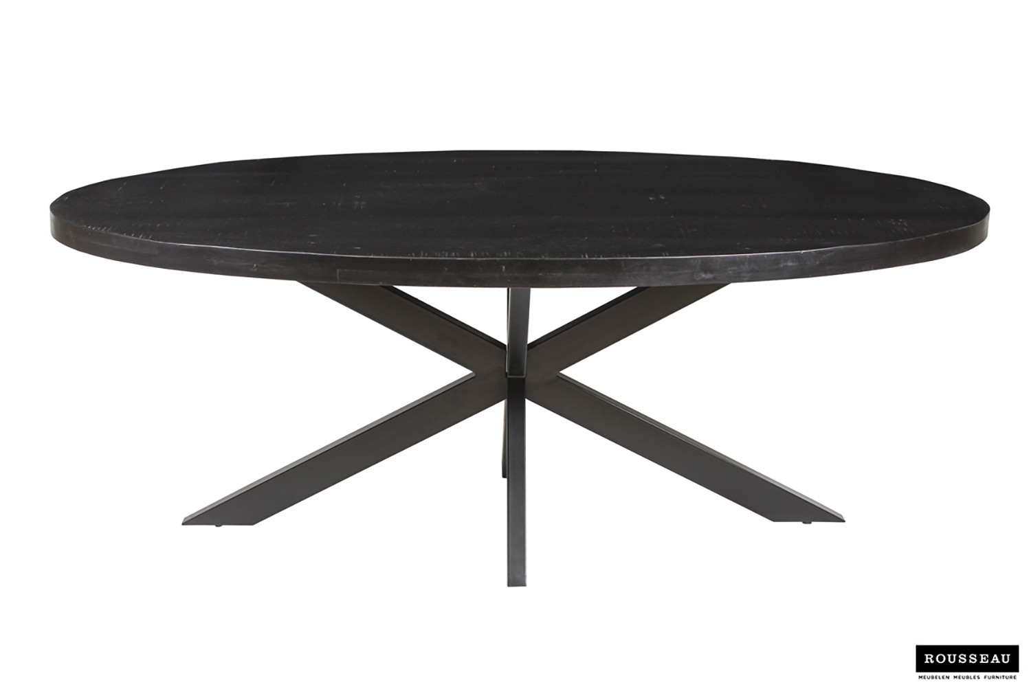 Table 'Alexa' 200 cm Ovale Bois de Manguier noir – Image 3
