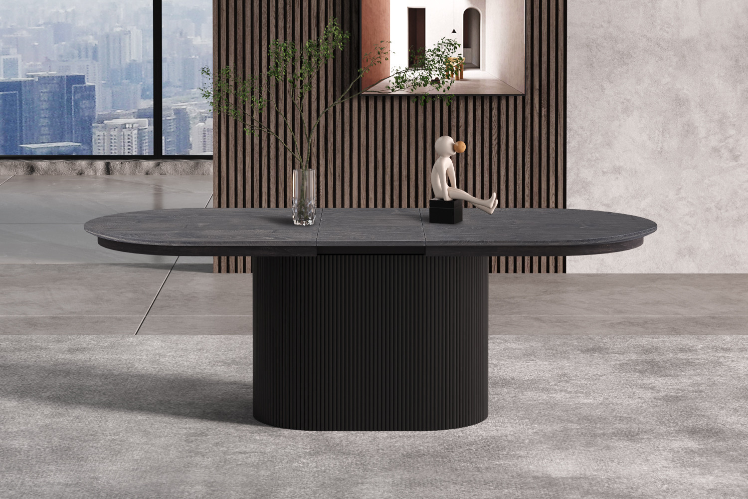 Table extensible 'Lagos' 180-220 cm Ovale Décor Brun foncé – Image 3