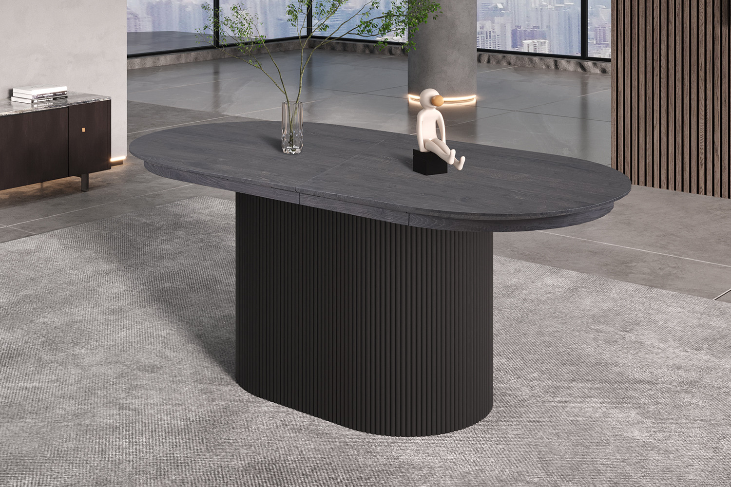 Table extensible 'Lagos' 180-220 cm Ovale Décor Brun foncé – Image 4