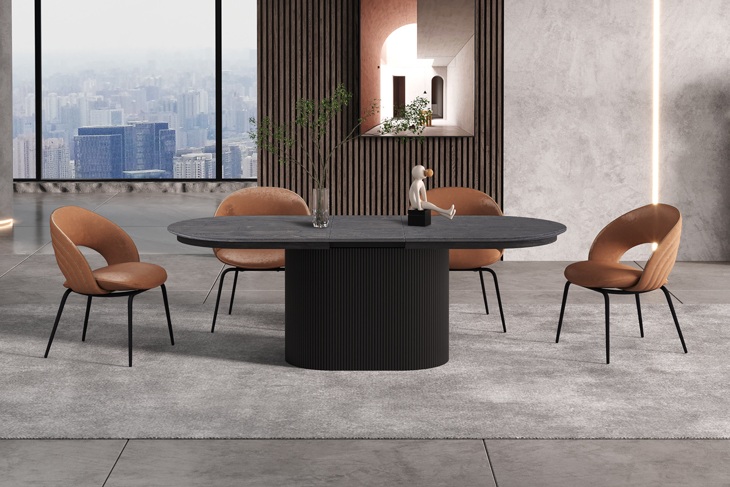 Table extensible 'Lagos' 180-220 cm Ovale Décor Brun foncé – Image 2