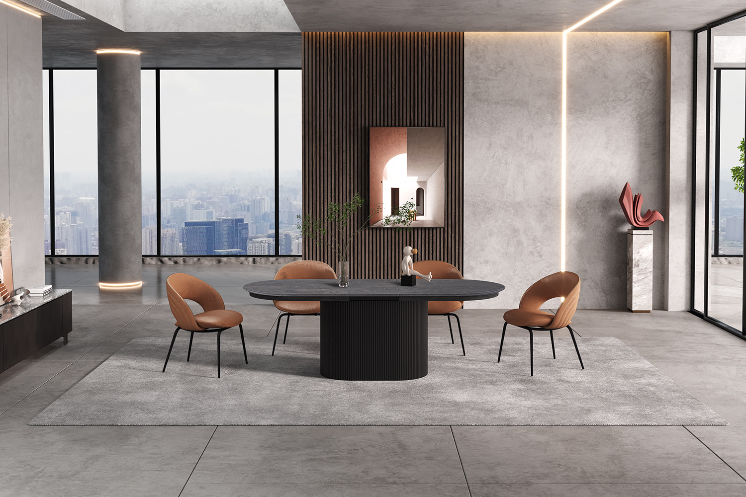 Table extensible 'Lagos' 180-220 cm Ovale Décor Brun foncé – Image 5
