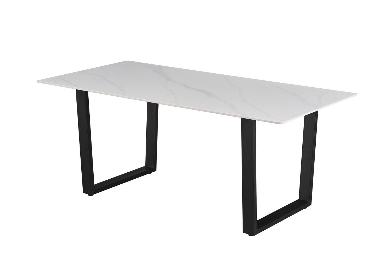 Table 'Poseidon' 180 cm Pierre Brillante Rectangulaire Blanc – Image 6