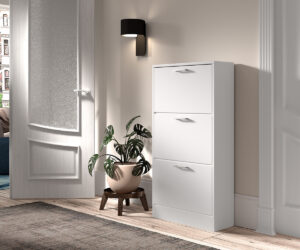 Rangement chaus. 'Carini' 3 tiroirs Blanc