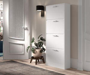 Rangement chaus. 'Carini' 4 tiroirs Blanc