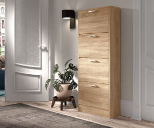 Rangement chaus. 'Carini' 4 tiroirs Sonoma