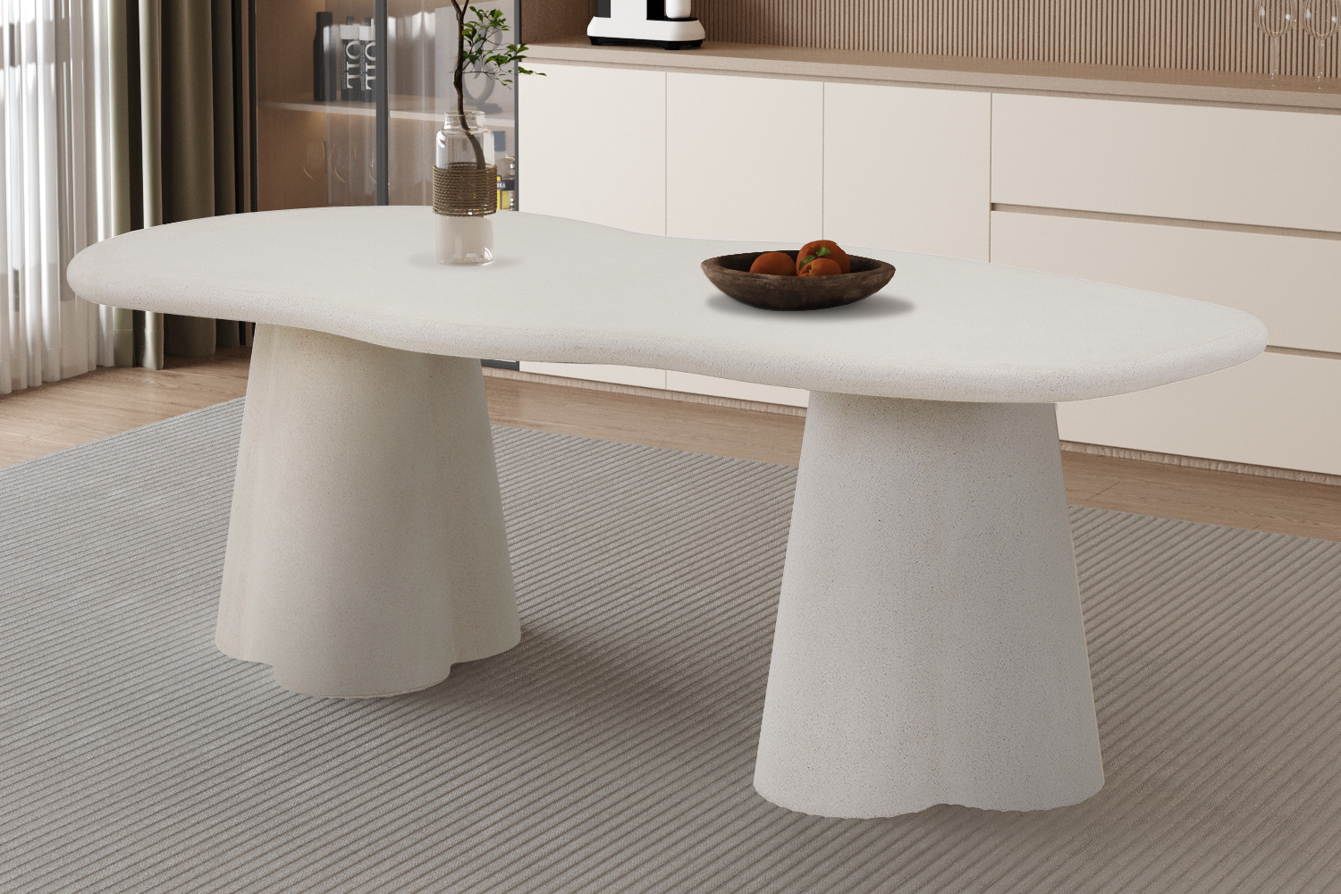 Table 'Faro' 220 cm Organique Ciment