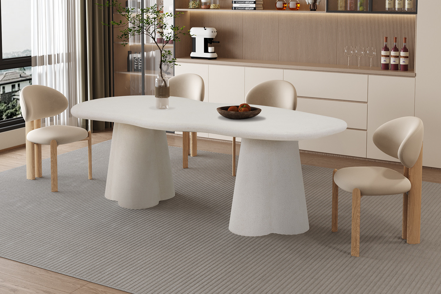 Table 'Faro' 220 cm Organique Ciment – Image 2