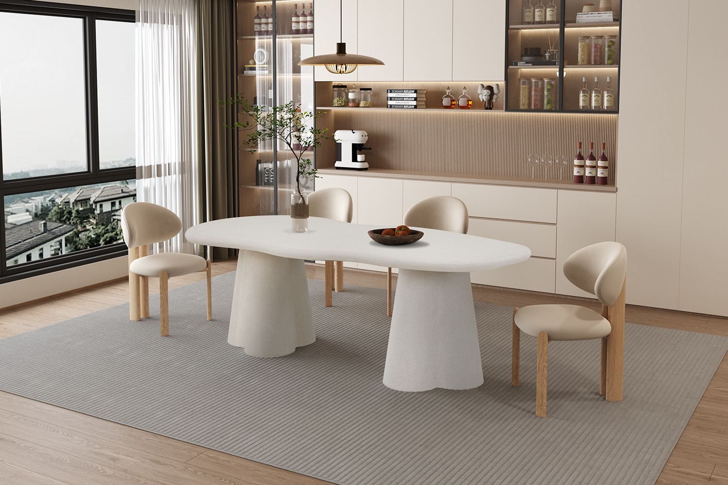 Table 'Faro' 220 cm Organique Ciment – Image 3