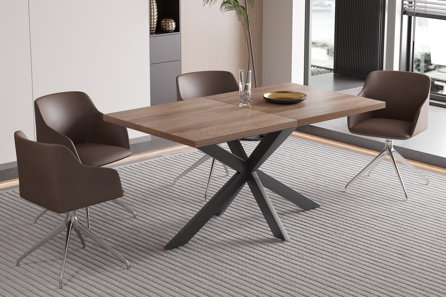 Table extensible 'Kos' 160-200 cm Décor Brun foncé