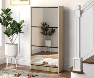 Rangement chaus. 'Mex' Mirroir 3 tiroirs Décor Sonoma