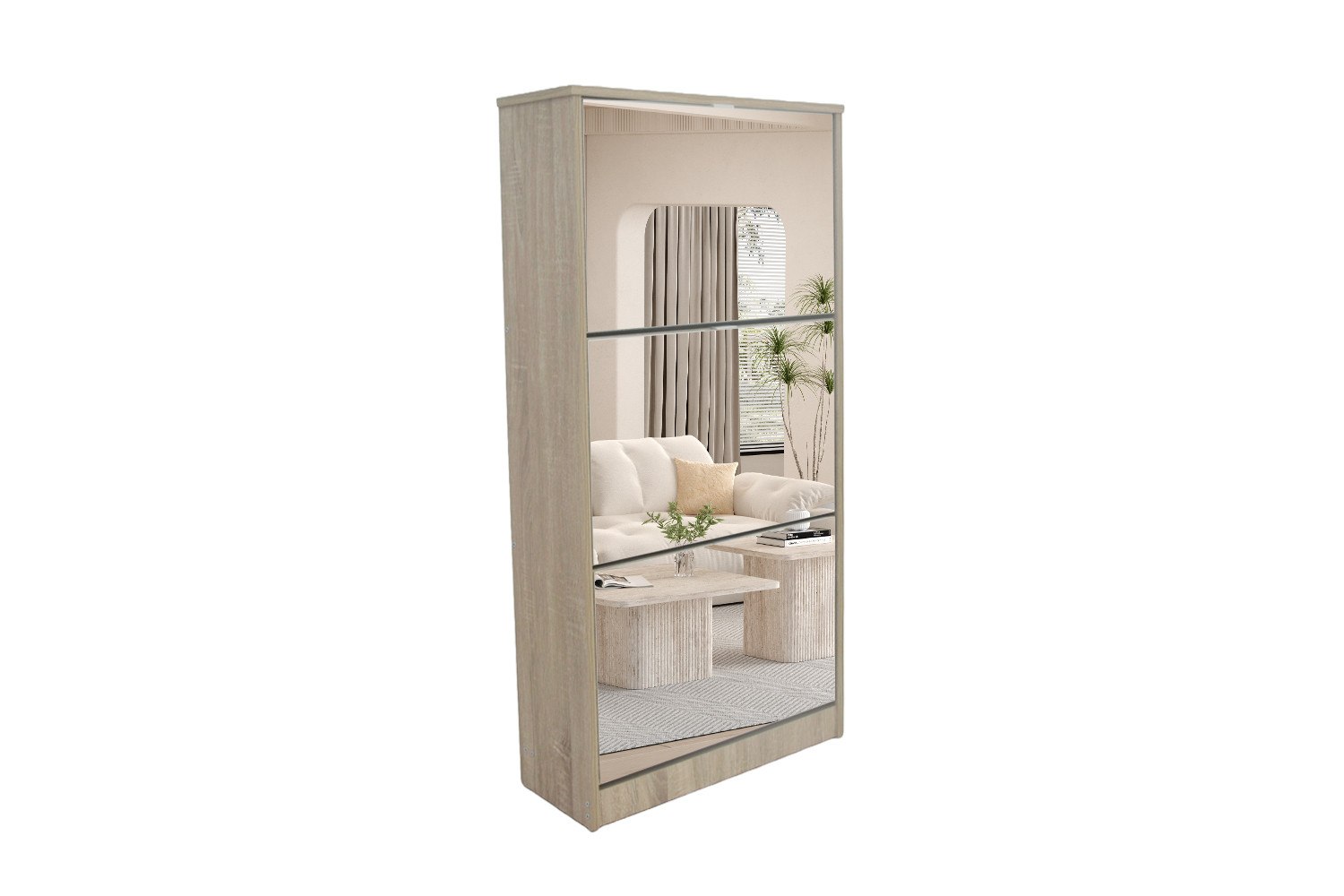 Rangement chaus. 'Mex' Mirroir 3 tiroirs Décor Sonoma – Image 4