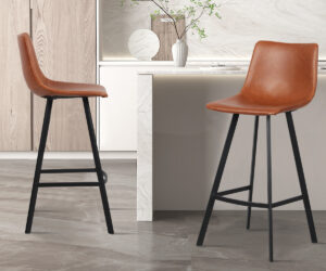 Tabouret de bar 'Ozan' PU Cognac