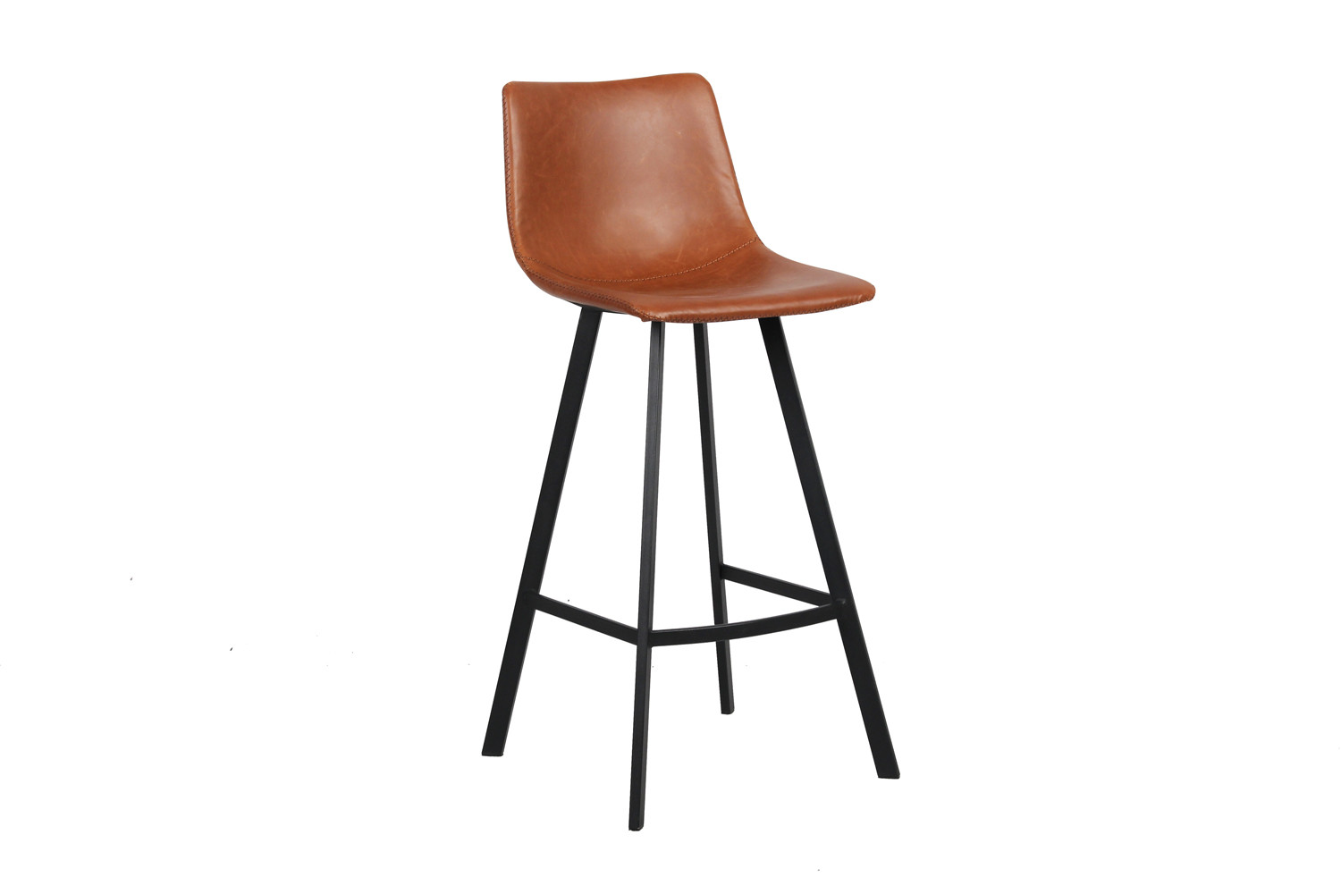 Tabouret de bar 'Ozan' PU Cognac – Image 4