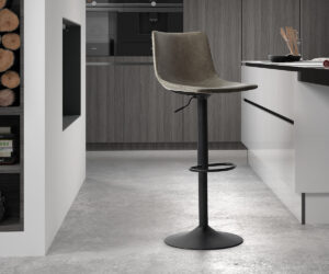 Alternative view of Tabouret de bar 'Trevi' PU Gris