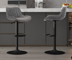 Tabouret de bar 'Fenna' PU Gris