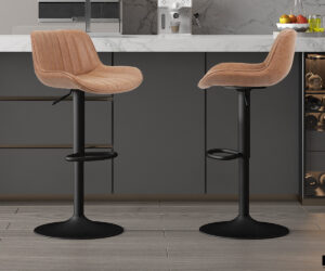 Tabouret de bar 'Fenna' PU Cognac