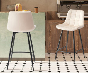 Chaise de comptoir 'Juta' Velours Beige