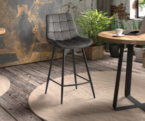 Alternative view of Chaise de comptoir 'Juta' Velours Taupe