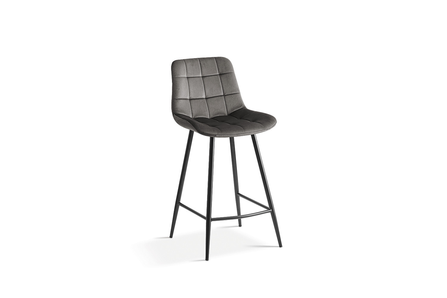 Chaise de comptoir 'Juta' Velours Taupe – Image 3