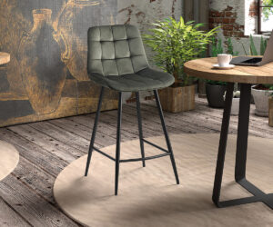 Alternative view of Chaise de comptoir 'Juta' Velours Vert