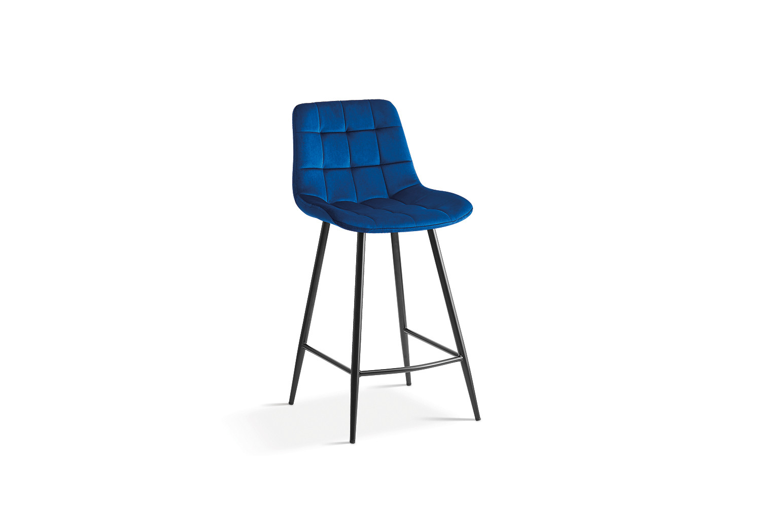 Chaise de comptoir 'Juta' Velours Bleu – Image 3
