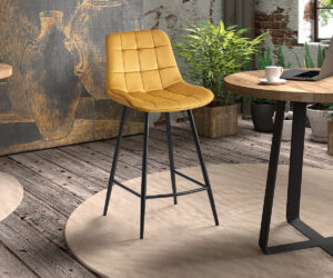 Alternative view of Chaise de comptoir 'Juta' Velours Or