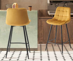 Chaise de comptoir 'Juta' Velours Or