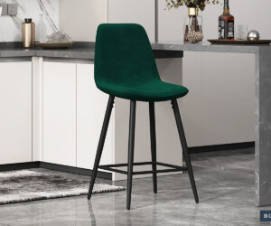 Chaise de Comptoir 'Boy' Velours Vert